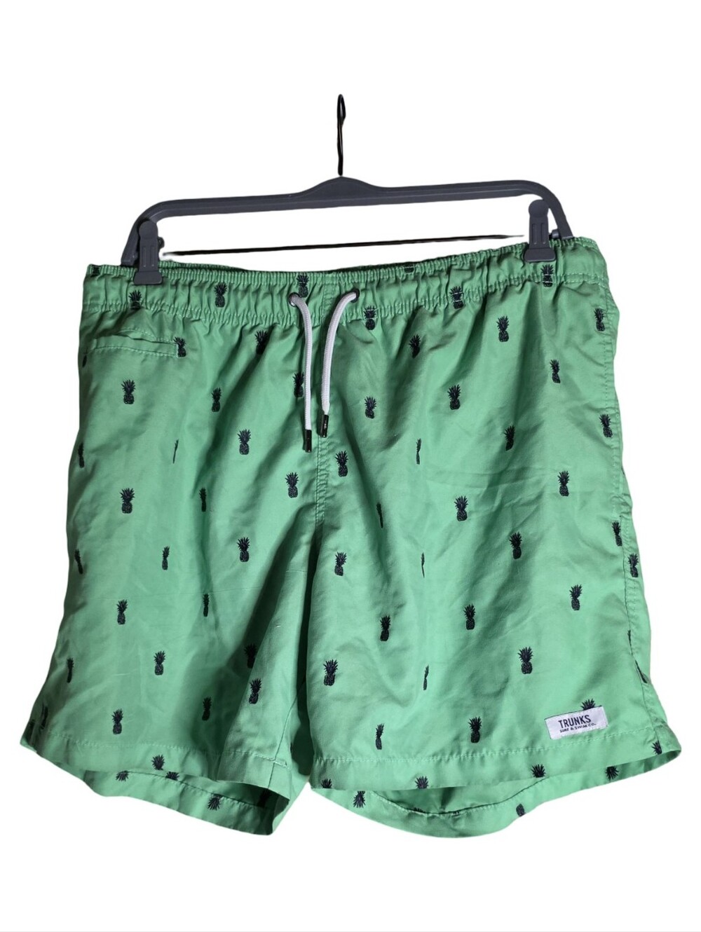 Trunks Surf & Swim Co Embroidered Pineapple Swim Trunks Men’s XL Green Tropical